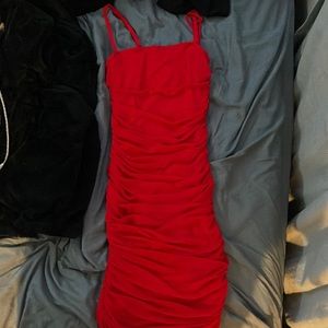 Women’s red, tight mini dress